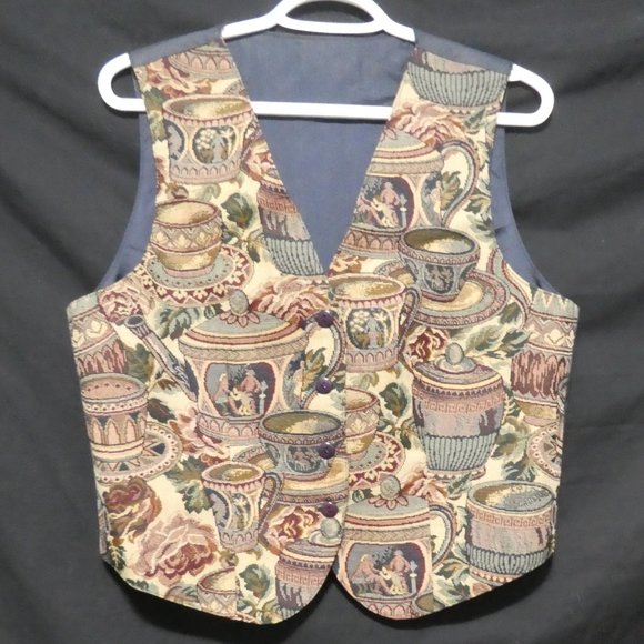 Vintage Tea, Coffee and Cream Tapestry Vest | Mint Condition | Made In Canada - Picture 1 of 14